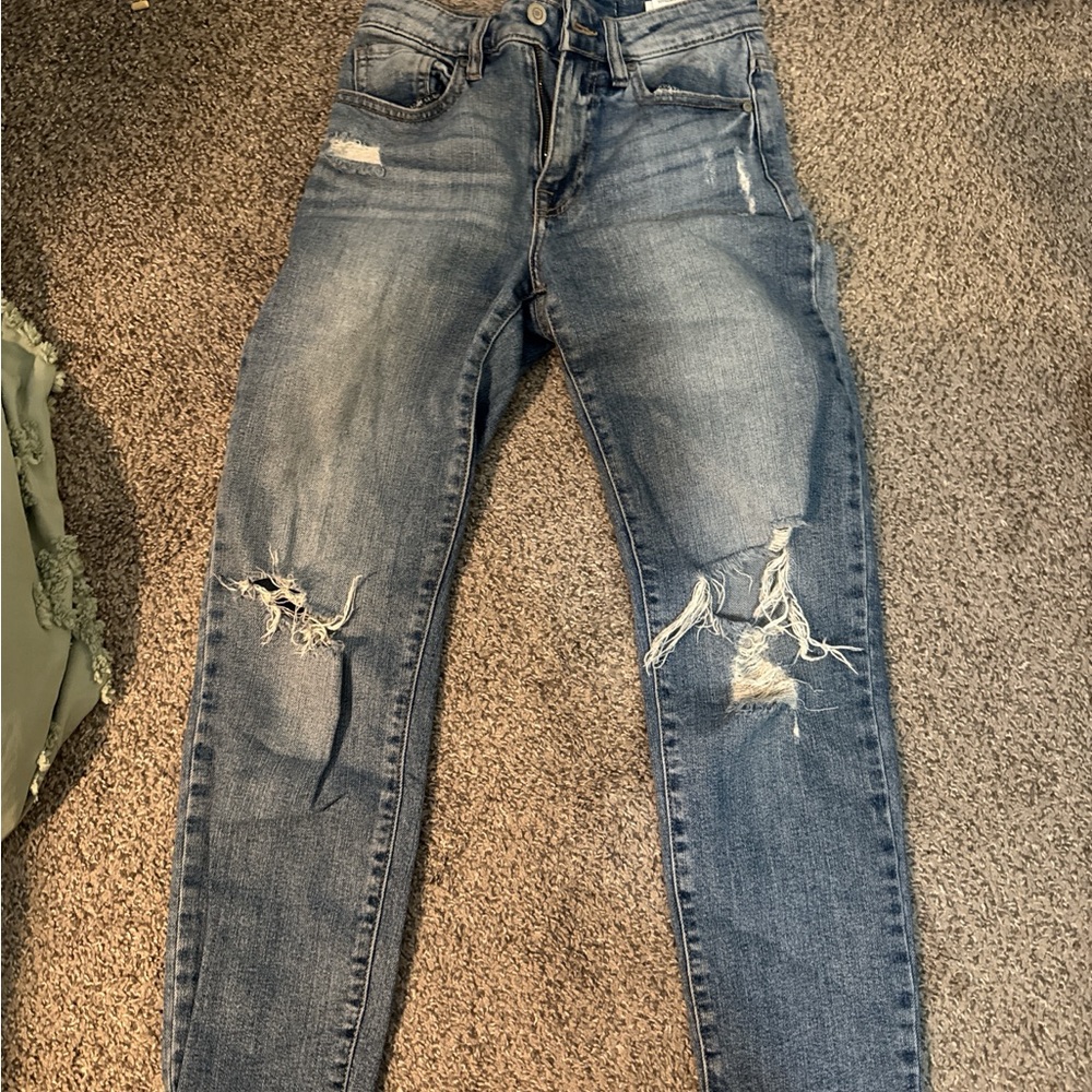 Eunina Men's Ripped Skinny Jeans in Blue